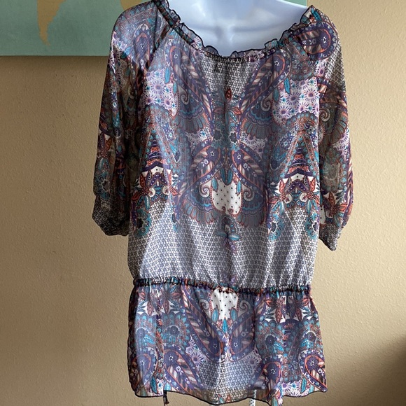 Guess sheer tunic cold shoulder - Picture 6 of 6